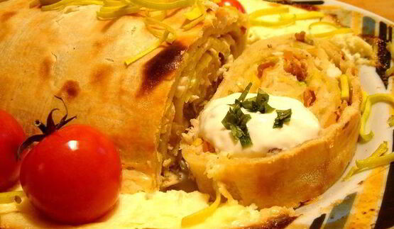 паста-рулет с курицей и беконом для защитников отечества