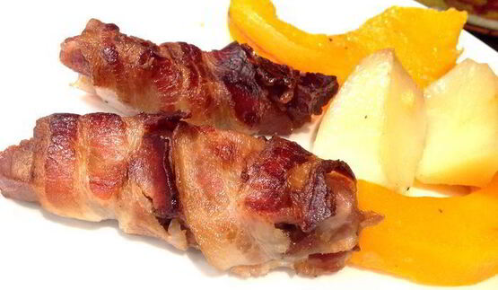 рулетики из индейки, запеченные с тыквой