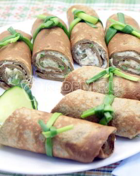 Рулетики из печени с начинкой