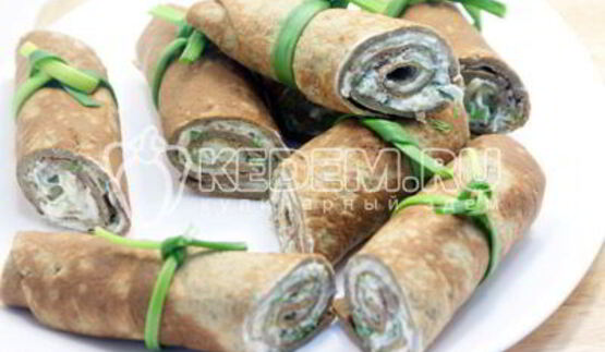 рулетики из печени с начинкой