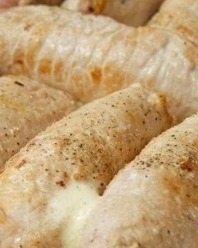 Свиные рулетики с грибами и сыром