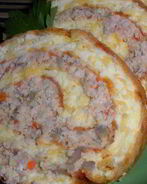 Сырный рулет с курицей и шампиньонами