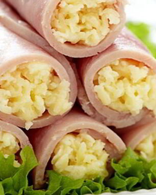 Ветчинные рулетики