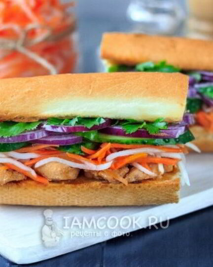 Рецепт вьетнамского сэндвича бан ми с курицей