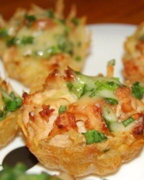 Картофельные тарталетки с начинкой