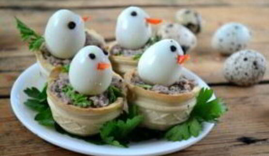 новогодние тарталетки петушки