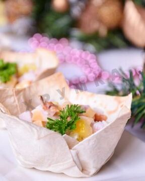 Праздничные тарталетки из лаваша