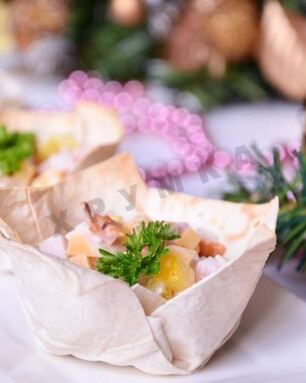 Праздничные тарталетки из лаваша