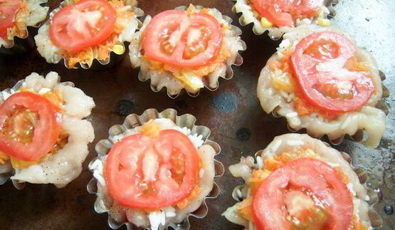 тарталетки из куриного филе с сочной начинкой