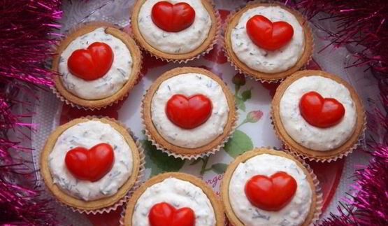 тарталетки красное сердце