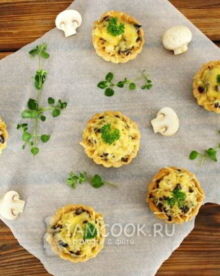 Рецепт тарталеток с курицей и грибами
