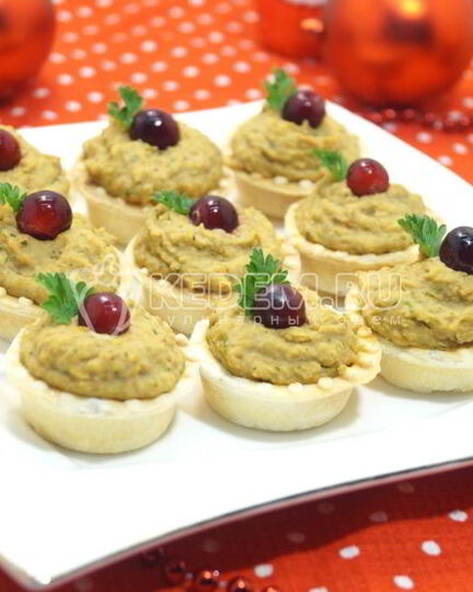 Рецепт тарталеток с паштетом из фасоли