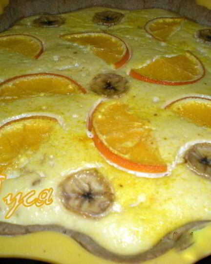 Рецепт ржаного тарта с апельсином и бананом