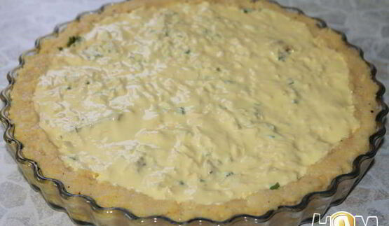 тарт из поленты с луком пореем