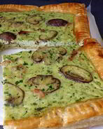 Тарт с грибами и ветчиной