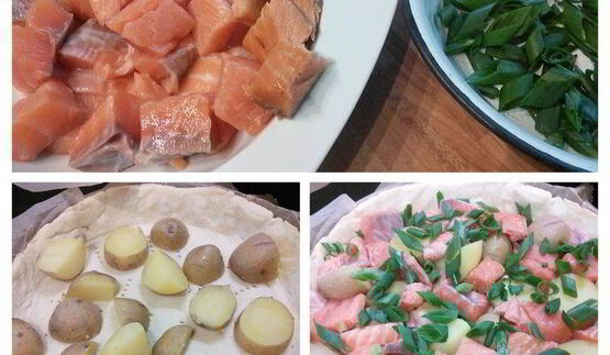 тарт с лососем и картофелем