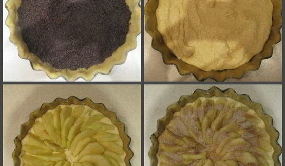 тарт с маком, творогом и яблоками