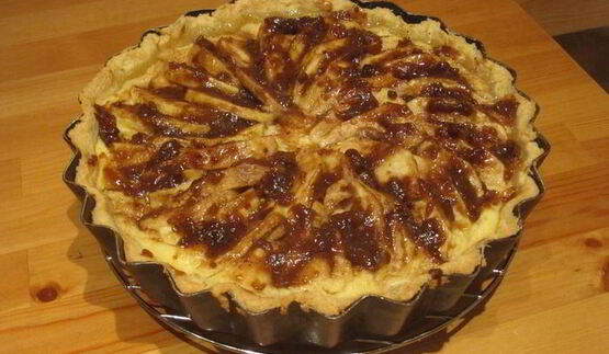 тарт с маком, творогом и яблоками