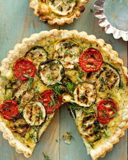 Рецепт тарта с цукини и помидорами