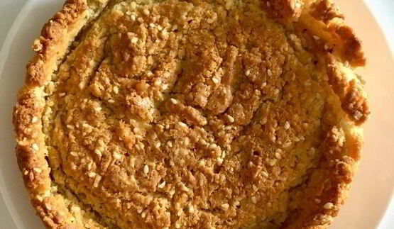 тарт с творогом, овощами и зеленью