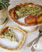 Творожный тарт с зеленью в картофельной корочке