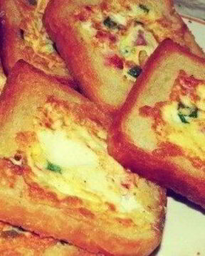 Хрустящие тосты с ветчиной к завтраку