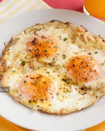 Рецепт яичницы с луком