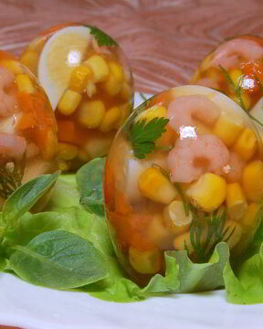 Заливное Яйца Фаберже с креветками