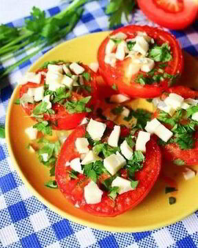 Жареные помидоры с сыром