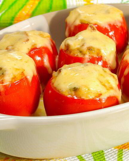 Рецепт помидоров, запеченных с жюльеном