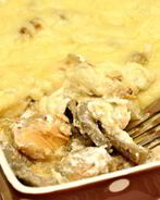 Жульен с рыбой и грибами