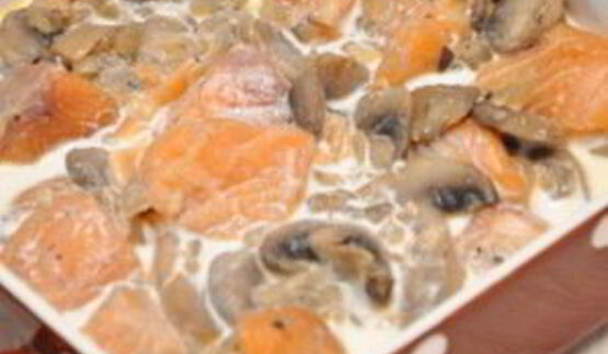 жульен с рыбой и грибами