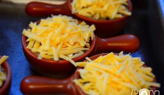 жульен с вешенками и баклажанами