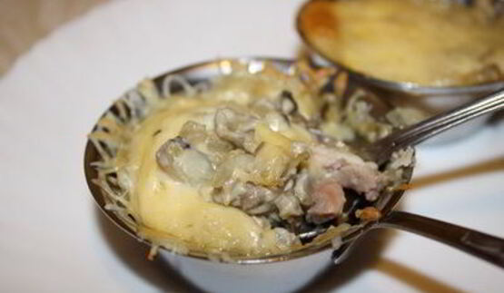 жюльен с курицей и шампиньонами